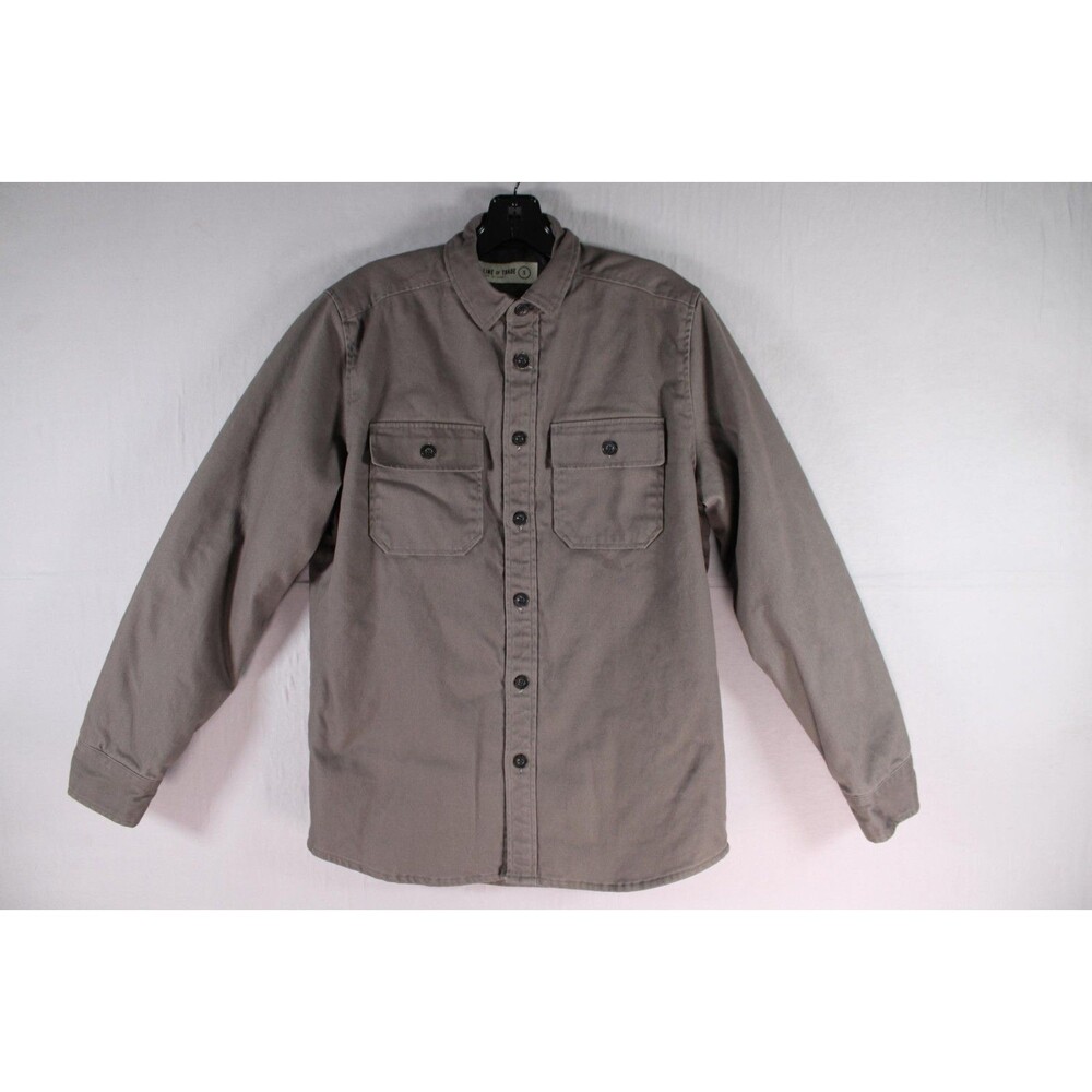 Line of Trade Men Lined Shirt Jacket Taupe Brown Insulated Workwear Shacket Sz S